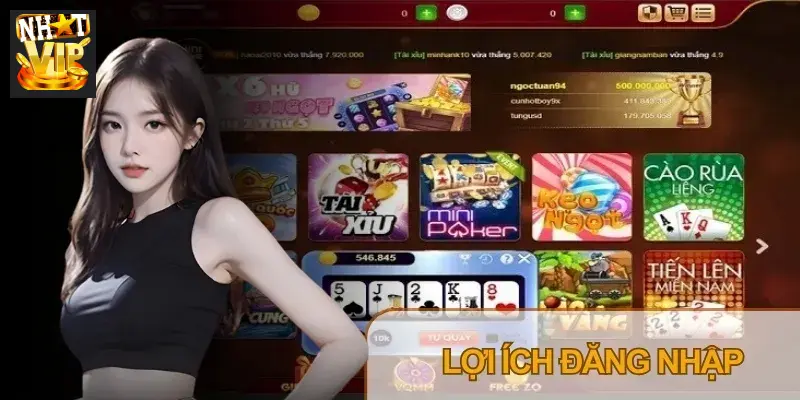 Đăng nhập Nhatvip người dùng nhận được nhiều quyền lợi hấp dẫn