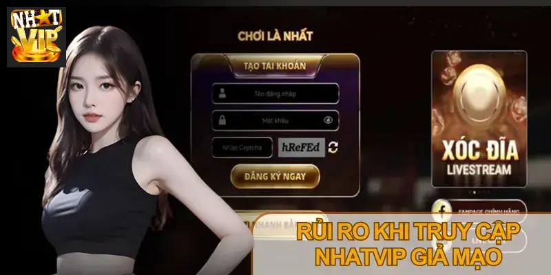 Truy cập website Nhatvip giả mạo có thể khiến người chơi bị mất tài khoản